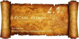 Létai Vilmos névjegykártya