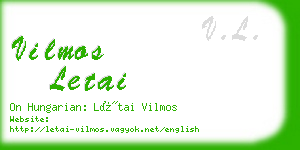 vilmos letai business card